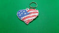 Heart Shaped Rough Edged American Flag Earrings and Keychain 3D files