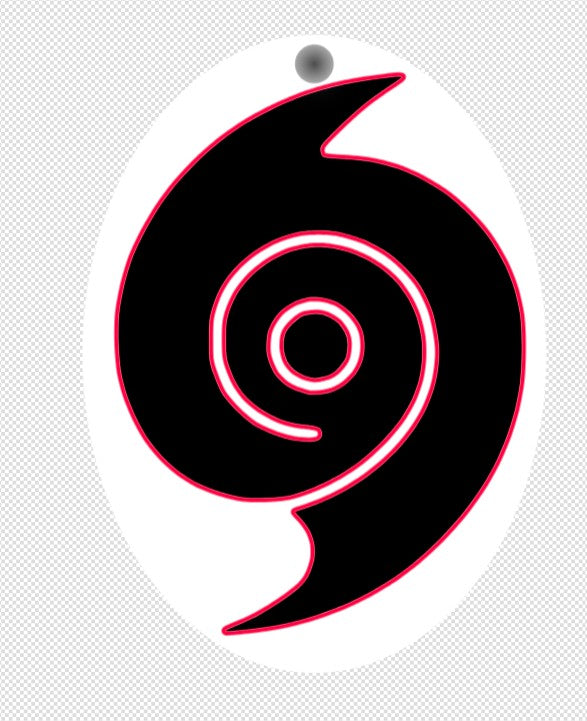 Hurricane Symbol Earrings and Keychain 3D files